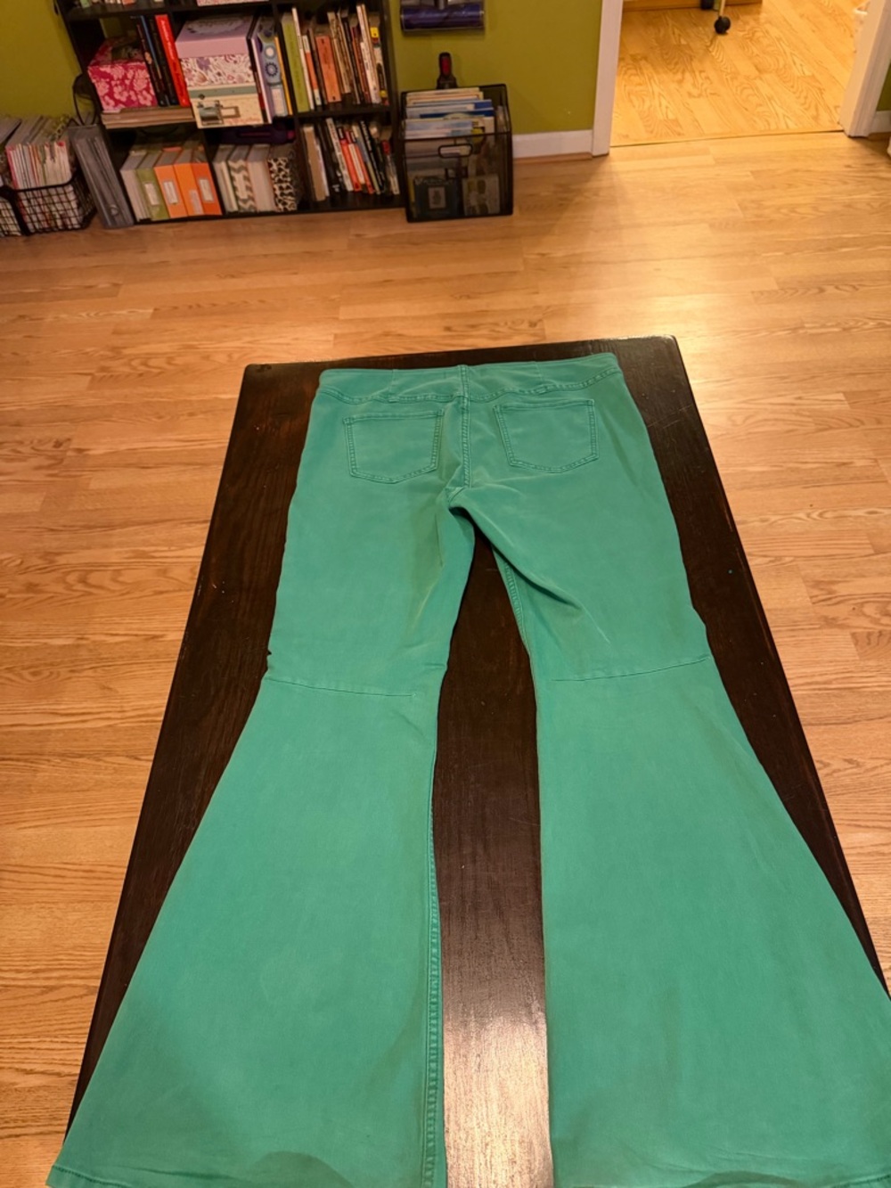 We The Free Green Flare Leg Pull On Jeans Size 35